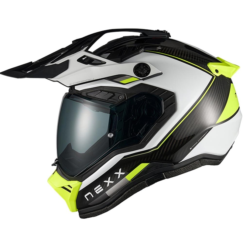 Enduro-Motorradhelm Nexx X.Rally Raid weiß-fluoreszierend gelb