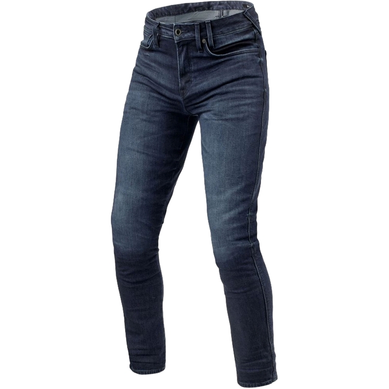 Revit Carlin SK Extra Cropped Motorcycle Jeans Dunkelblau