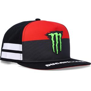 Ducati Monster Kappe mit weißen Streifen, schwarz-rot-weiß