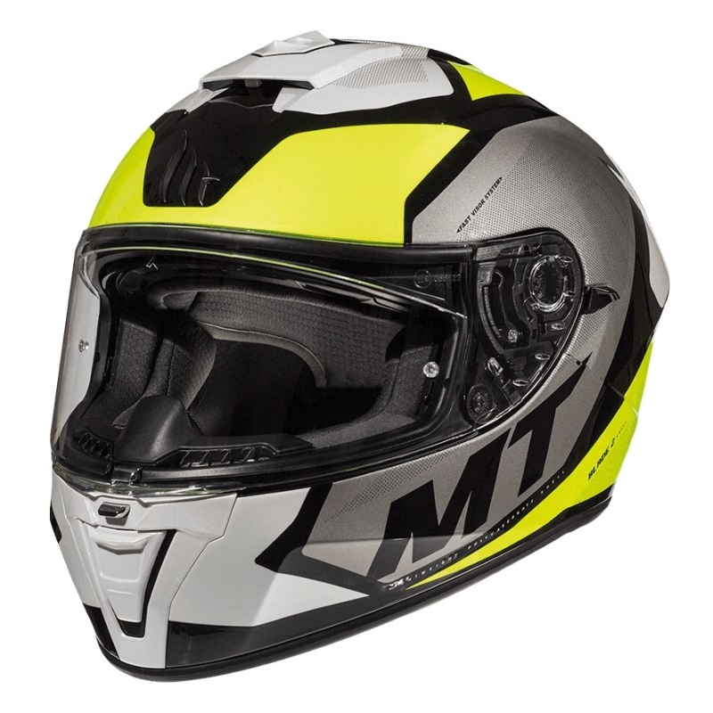 MT Blade 2 SV Trick integral Motorradhelm weiß-grau-fluo gelb Ausverkauf