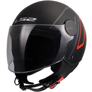 Offener Motorradhelm LS2 OF558 Sphere Lux II Minimum schwarz-rot