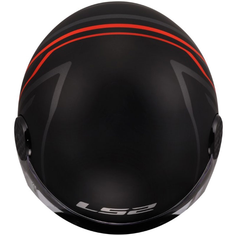 Offener Motorradhelm LS2 OF558 Sphere Lux II Minimum schwarz-rot