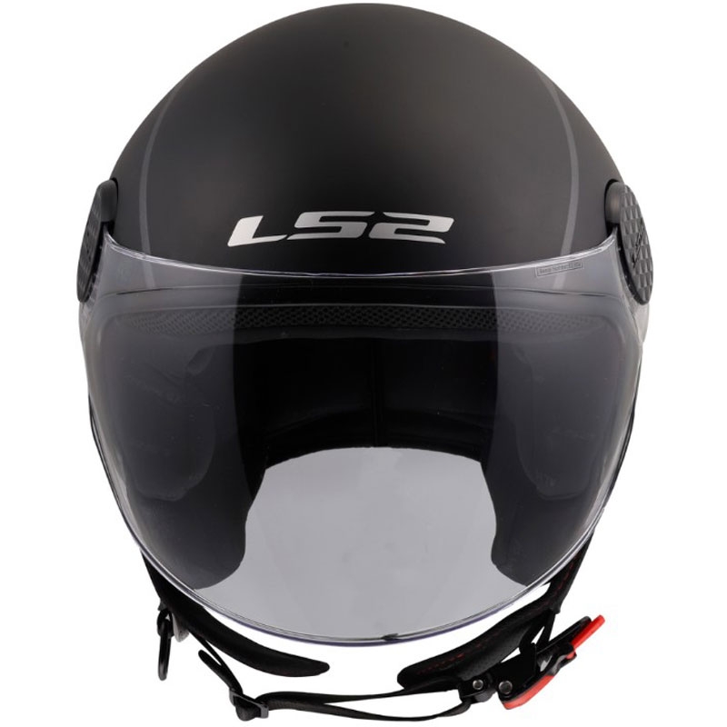 Offener Motorradhelm LS2 OF558 Sphere Lux II Minimum schwarz-rot