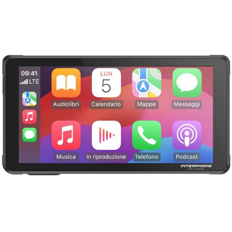 Interphone RideSync schwarz – Smartphone-Spiegelungsdisplay für Motorräder mit Schutzglas