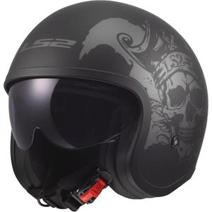 Offener Motorradhelm LS2 OF599 Spitfire II Willy, matt schwarz-grau