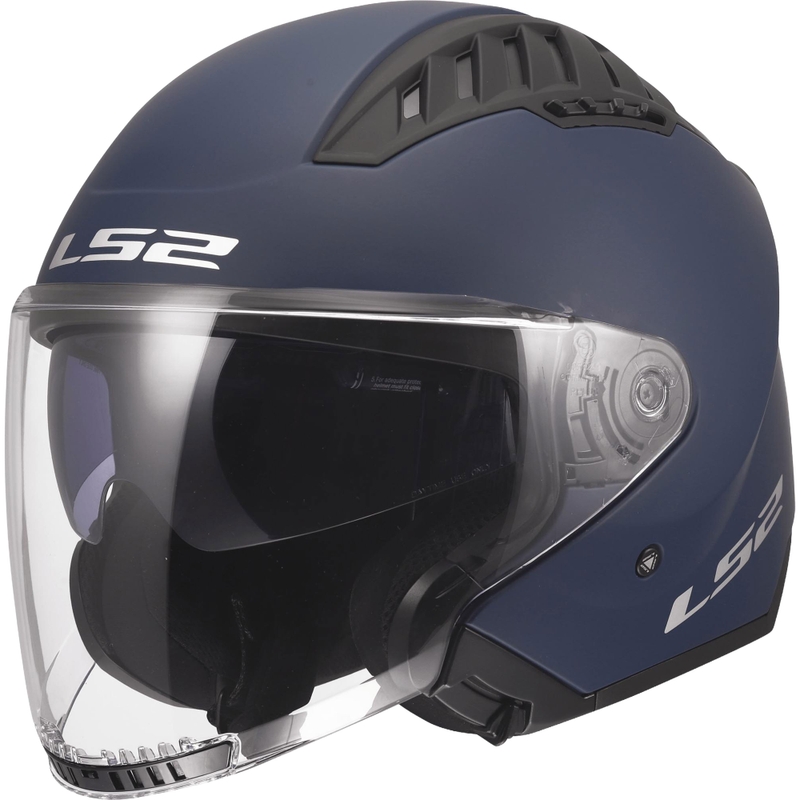 Offener Motorradhelm LS2 OF600 Copter II, Uni-Mattblau