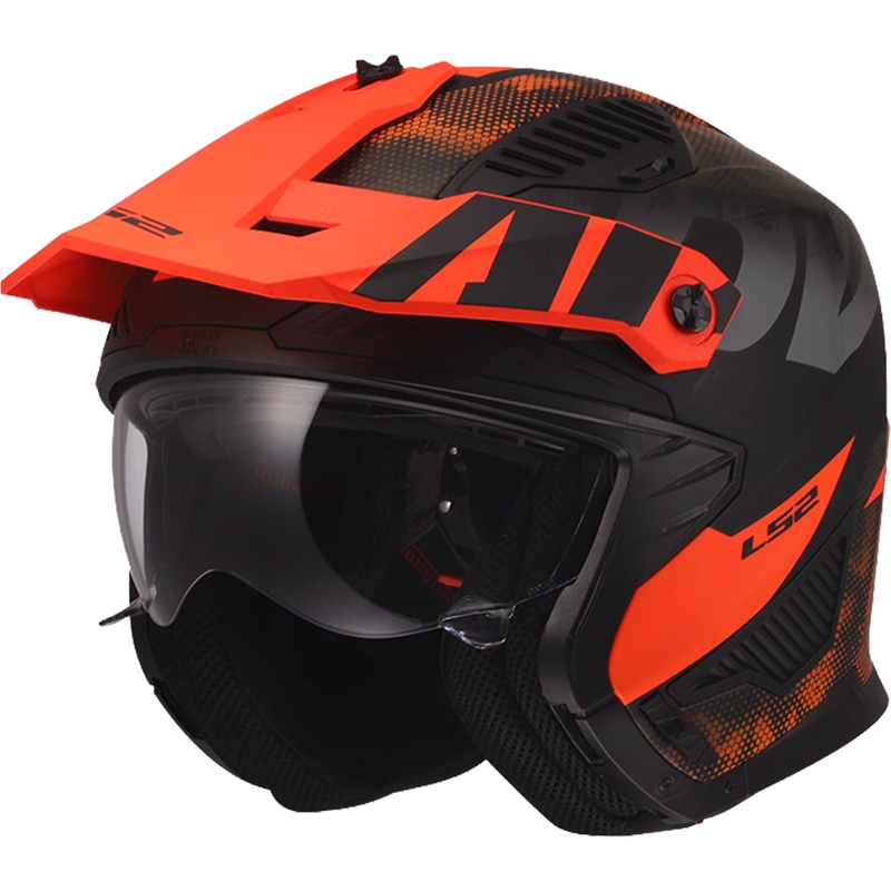 Trial-Motorradhelm LS2 OF606 Drifter Gas, mattgrau-orange