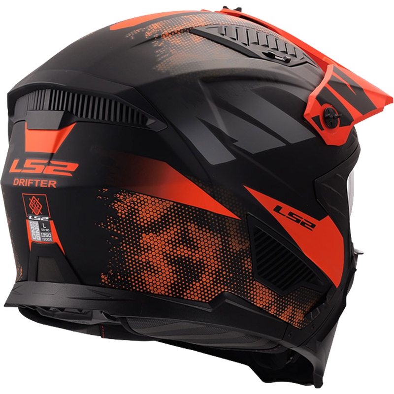 Trial-Motorradhelm LS2 OF606 Drifter Gas, mattgrau-orange