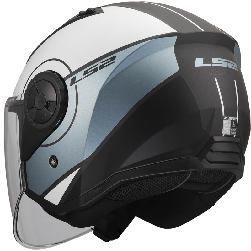 Offener Motorradhelm LS2 OF616 Airflow II Bezug matt grau-blau