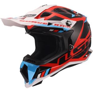 Motocross-Helm LS2 MX700 Subverter Evo II Stomp glänzend weiß-blau-rot