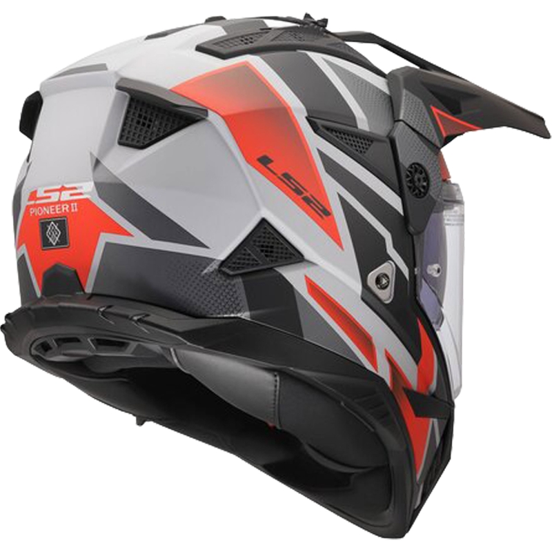 Enduro-Motorradhelm LS2 MX702 Pioneer II Block matt grau-rot