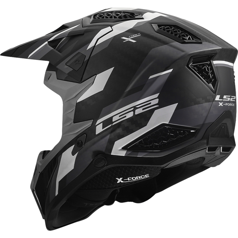 Motocross-Helm LS2 MX703 X-Force Phantom matt schwarz-grau