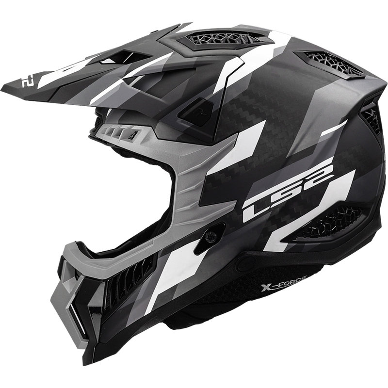 Motocross-Helm LS2 MX703 X-Force Phantom matt schwarz-grau