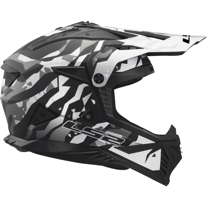 Motocross-Helm LS2 MX708 Fast II Grotesk matt schwarz-grau