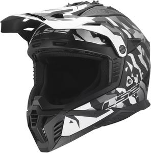 Motocross-Helm LS2 MX708 Fast II Grotesk matt schwarz-grau