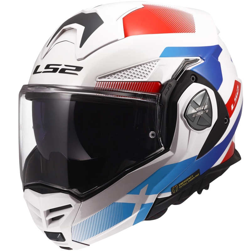 Klappbarer Motorradhelm LS2 FF901 Advant X Nova glänzend weiß-blau-rot