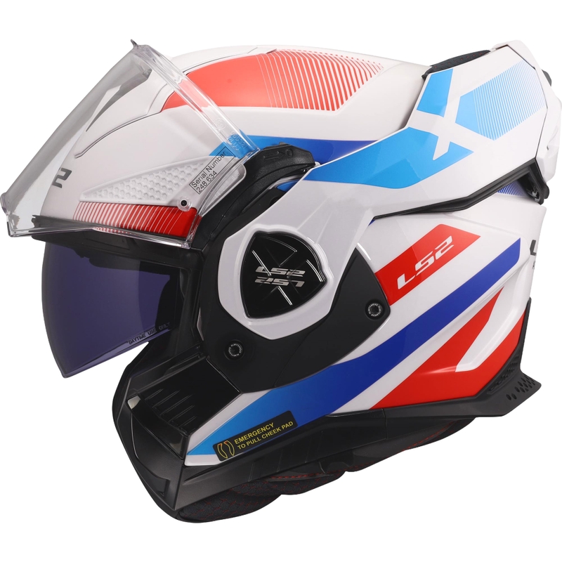 Klappbarer Motorradhelm LS2 FF901 Advant X Nova glänzend weiß-blau-rot