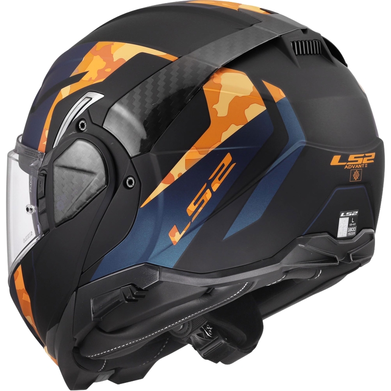 Klappbarer Motorradhelm LS2 FF910 Advant II Glide, matt schwarz-orange