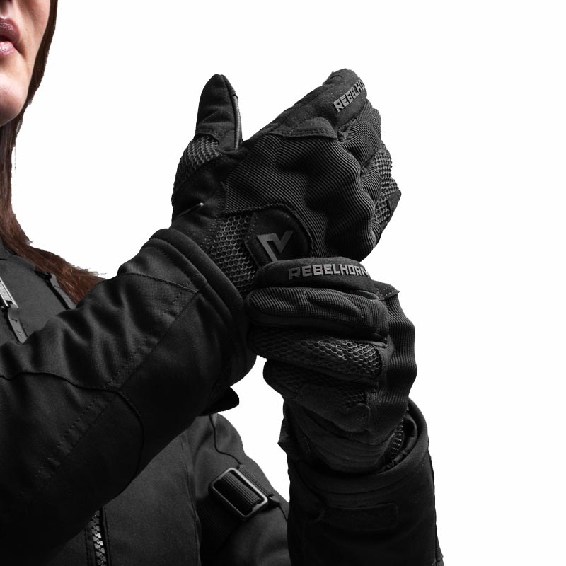 Rebelhorn Core Damen-Motorradhandschuhe schwarz