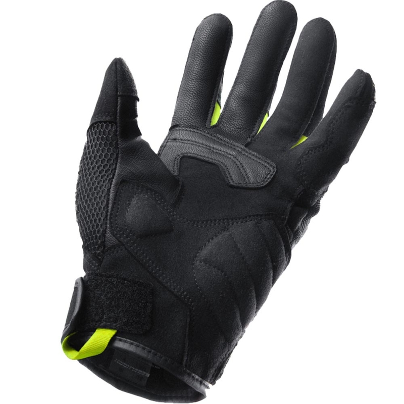 Rebelhorn Core Damen-Motorradhandschuhe, schwarz-grau-fluoreszierend gelb