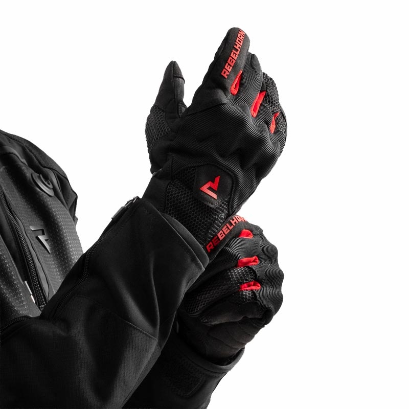 Rebelhorn Core Motorradhandschuhe schwarz-rot