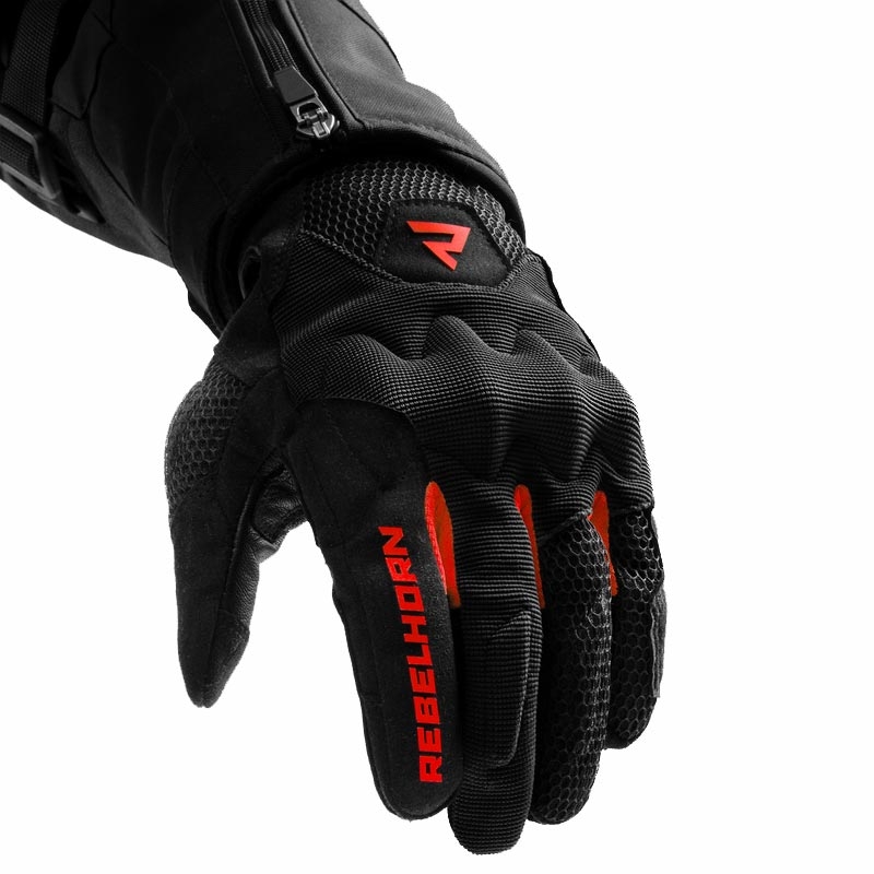 Rebelhorn Core Motorradhandschuhe schwarz-rot