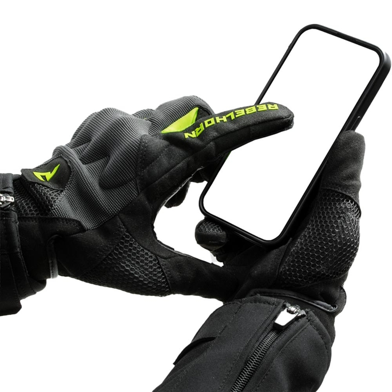 Rebelhorn Core Motorradhandschuhe, schwarz-grau-fluoreszierend gelb