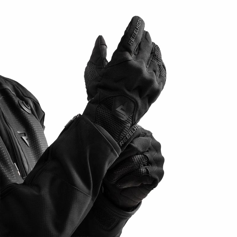 Rebelhorn Core Motorradhandschuhe, schwarz-grau-fluoreszierend gelb