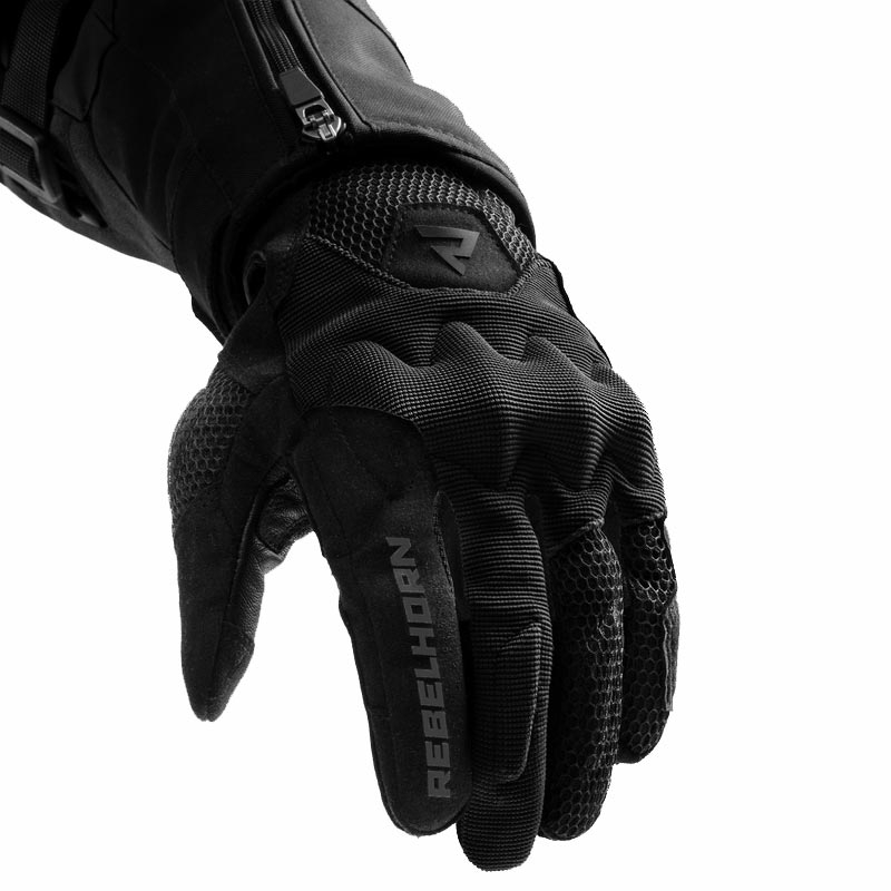 Rebelhorn Core Motorradhandschuhe, schwarz-grau-fluoreszierend gelb