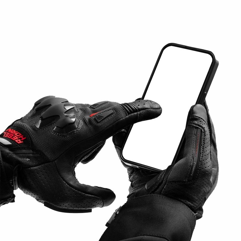 Rebelhorn Defender Motorradhandschuhe schwarz-rot