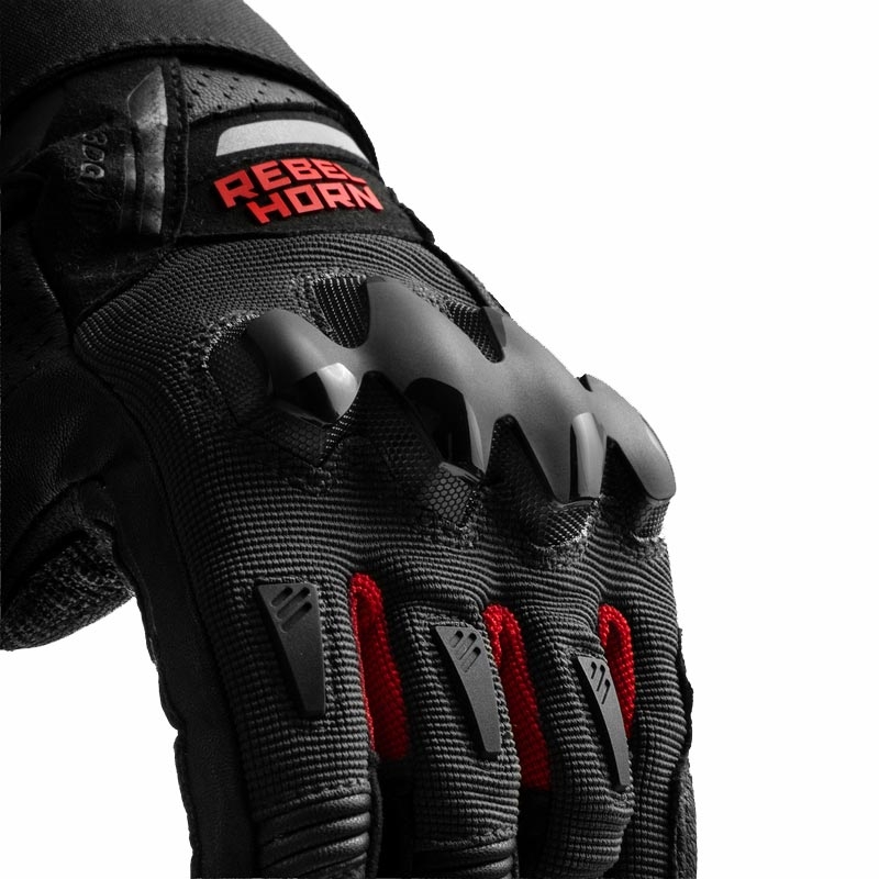 Rebelhorn Defender Motorradhandschuhe schwarz-rot