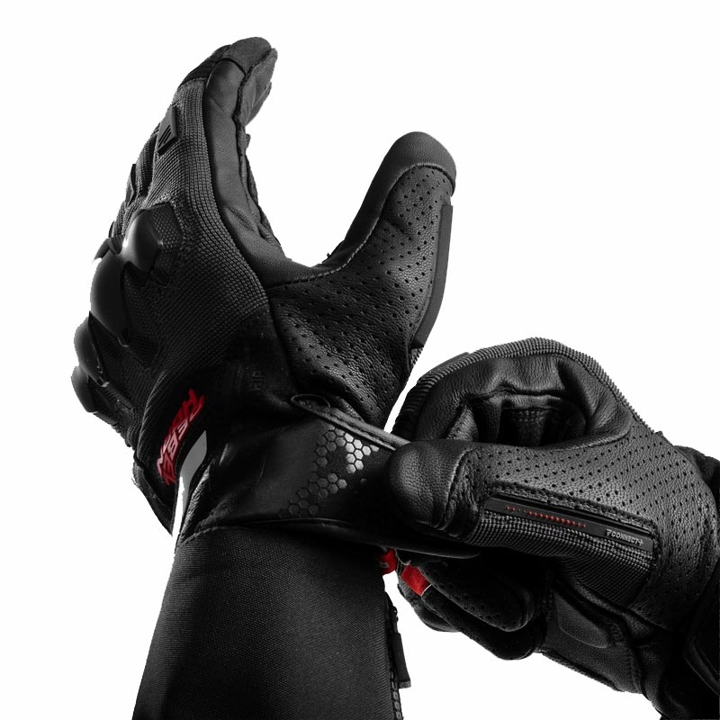 Rebelhorn Defender Motorradhandschuhe schwarz-rot