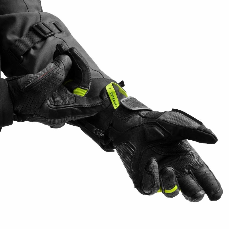 Rebelhorn Defender Motorradhandschuhe, schwarz-grau-fluoreszierend gelb