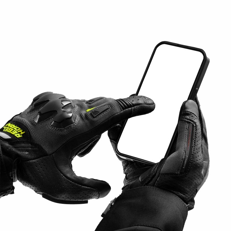 Rebelhorn Defender Motorradhandschuhe, schwarz-grau-fluoreszierend gelb