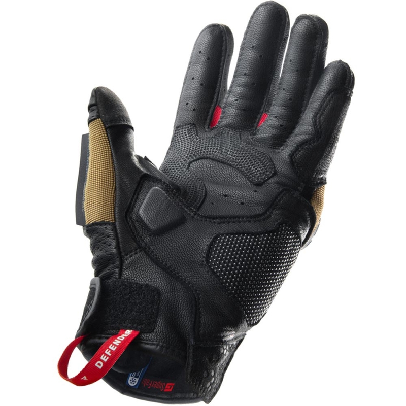 Rebelhorn Defender Motorradhandschuhe, sand-schwarz-rot