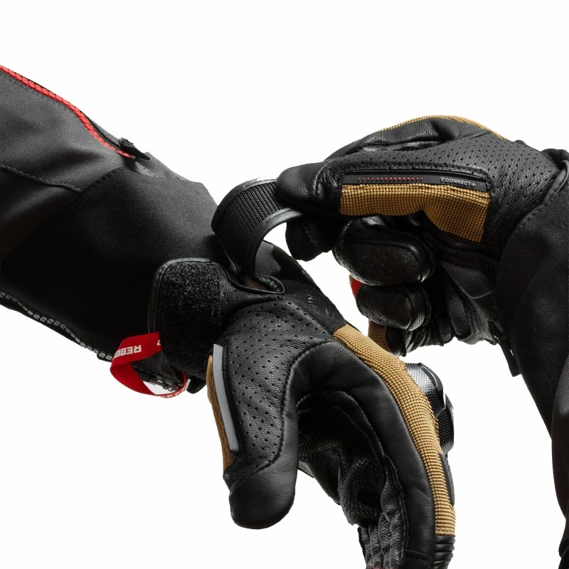 Rebelhorn Defender Motorradhandschuhe, sand-schwarz-rot