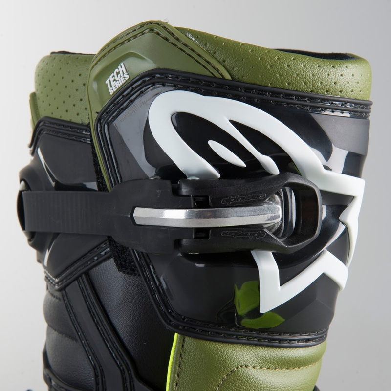 Alpinestars Tech 7 S Schwarz-Grün-Fluo Gelb Kinder-Motorradstiefel