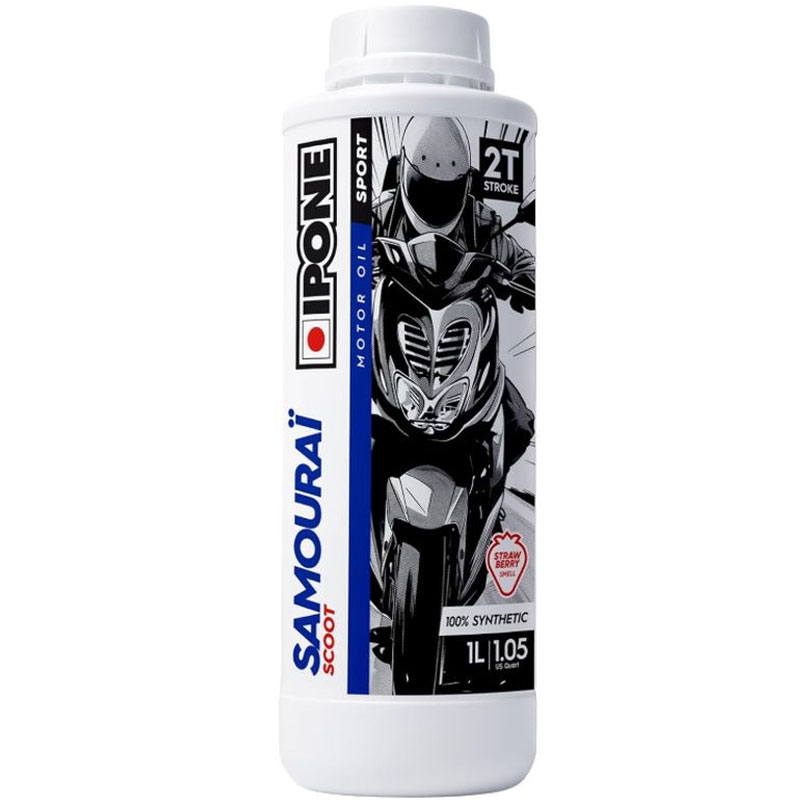Benzinöl Ipone Samourai Scoot Run 2T 1 l Erdbeere