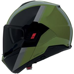 Klappbarer Motorradhelm Nolan N120-1 Verniciatura Speciale N-COM 354 glänzend grün-schwarz-grau