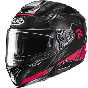 HJC RPHA 72 Carbon Fynex MC1 Integralhelm für Motorräder, Schwarz-Rot