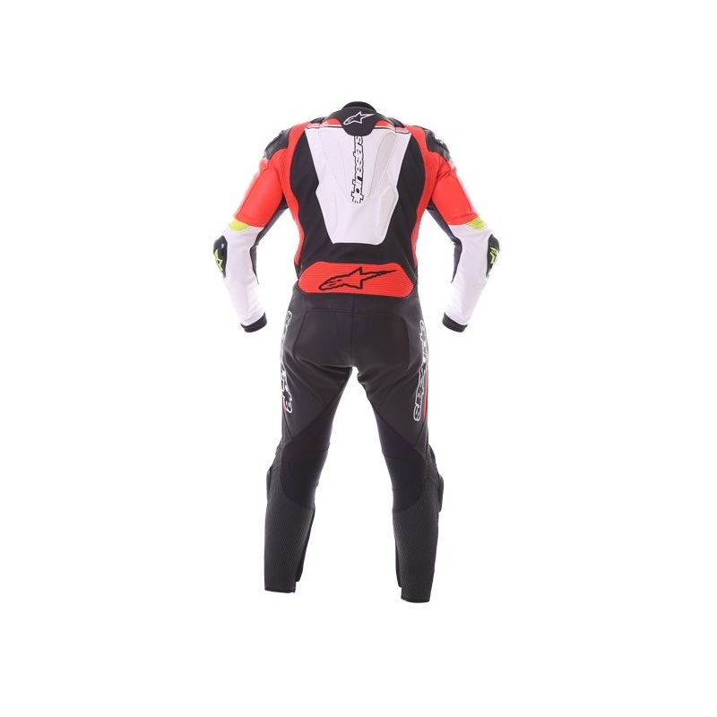 Alpinestars Atem einteiliger Anzug schwarz-weiß-fluo rot-fluo gelb