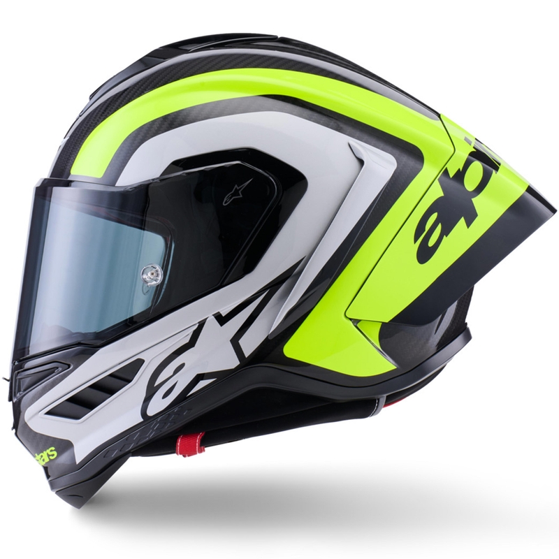 Alpinestars Supertech R10 Arius Integralhelm für Motorräder, schwarz-fluoreszierend gelb-weiß