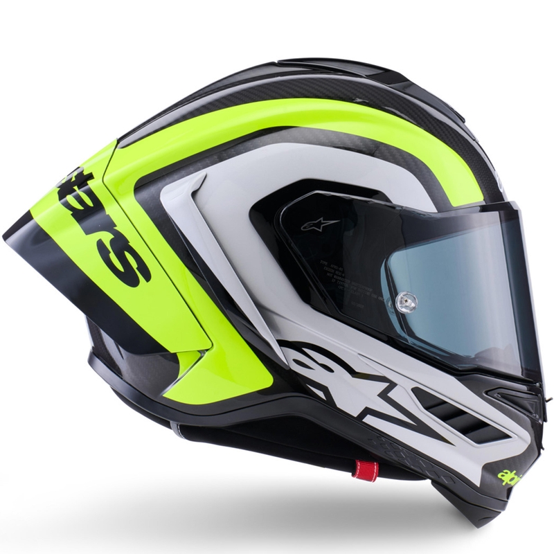 Alpinestars Supertech R10 Arius Integralhelm für Motorräder, schwarz-fluoreszierend gelb-weiß
