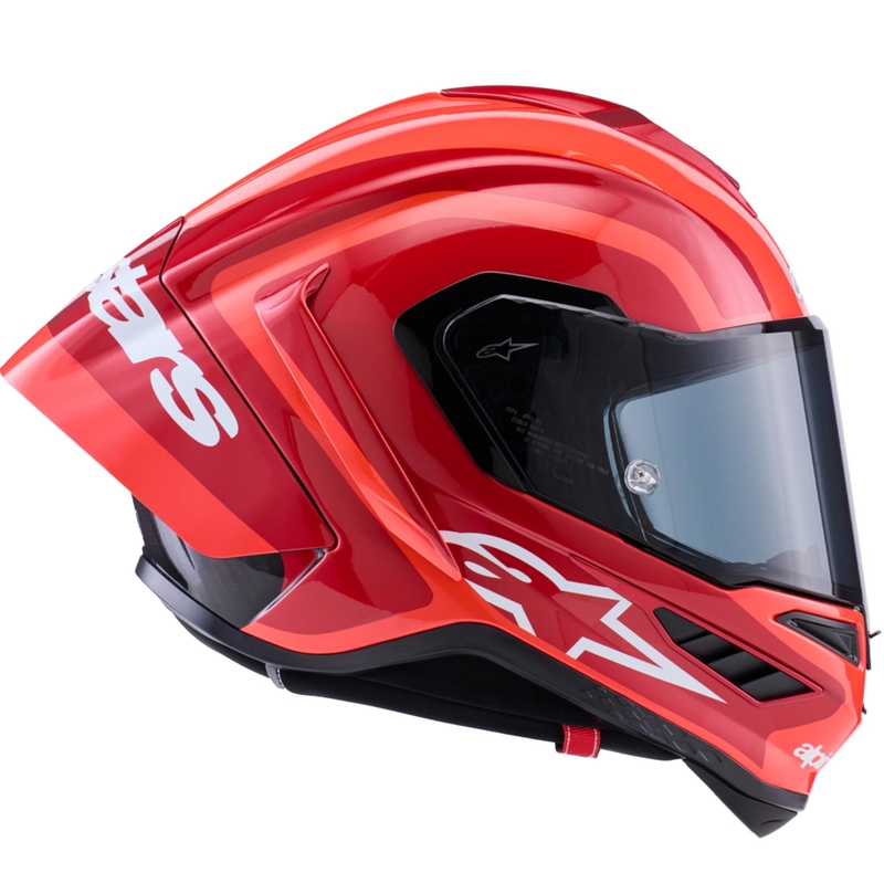Alpinestars Supertech R10 Arius Integralhelm für Motorräder, fluoreszierend rot-rot-schwarz-weiß