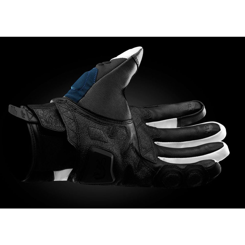 Furygan Balmaz All Seasons Motorradhandschuhe Schwarz-Blau-Perlmutt