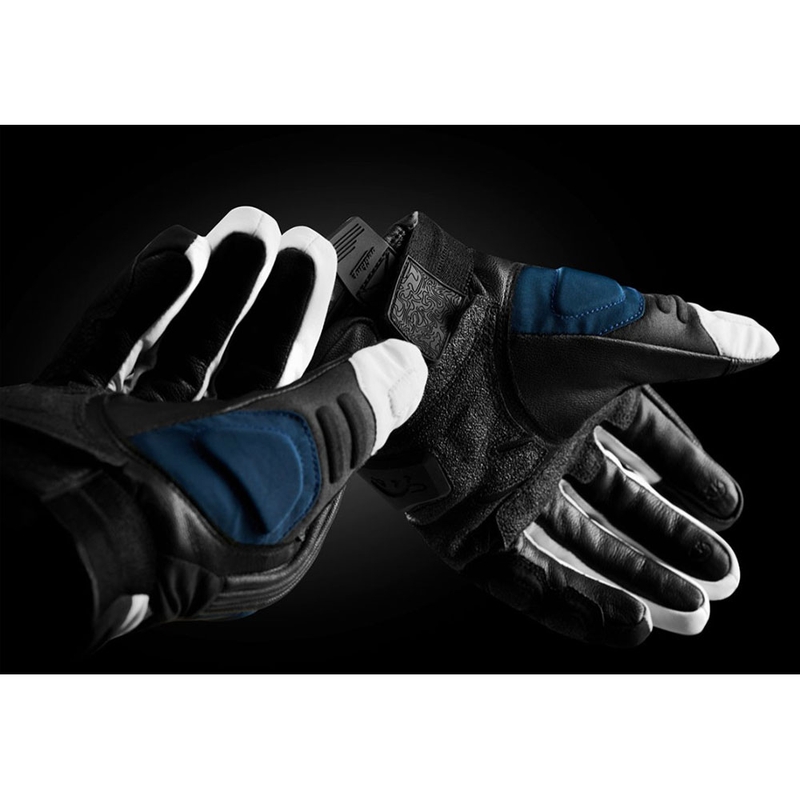 Furygan Balmaz All Seasons Motorradhandschuhe Schwarz-Blau-Perlmutt