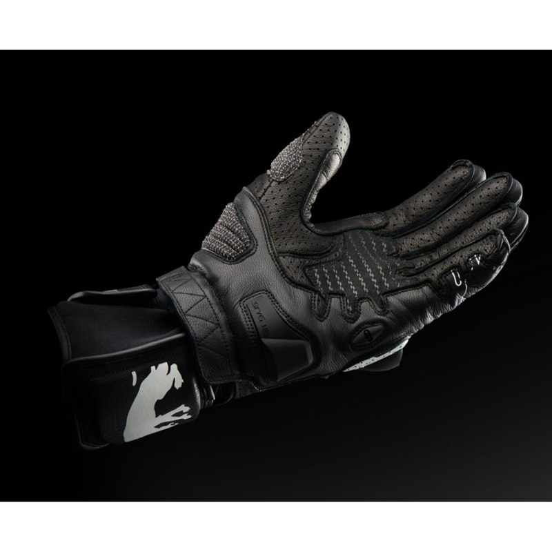 Furygan STYG 15 Belüftete Motorradhandschuhe Schwarz-Weiß-Fluogelb