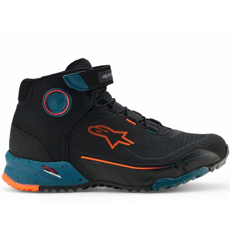 Alpinestars CR-X Drystar Motorradstiefel schwarz-blau-fluoreszierend orange