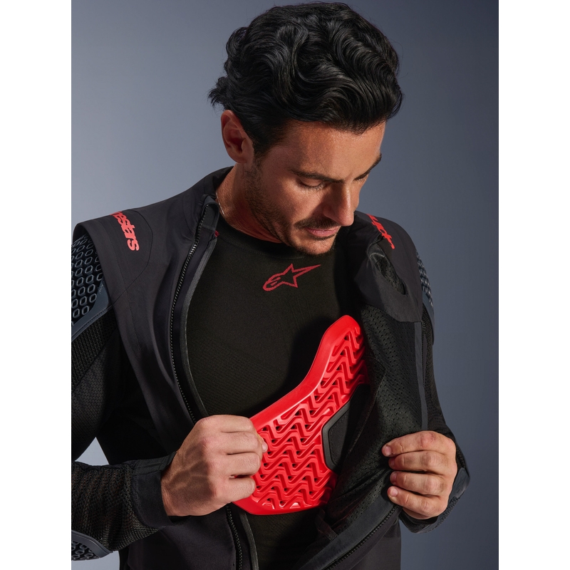 Alpinestars Halo PRO Drystar XF Motorradjacke schwarz-dunkelgrau-rot
