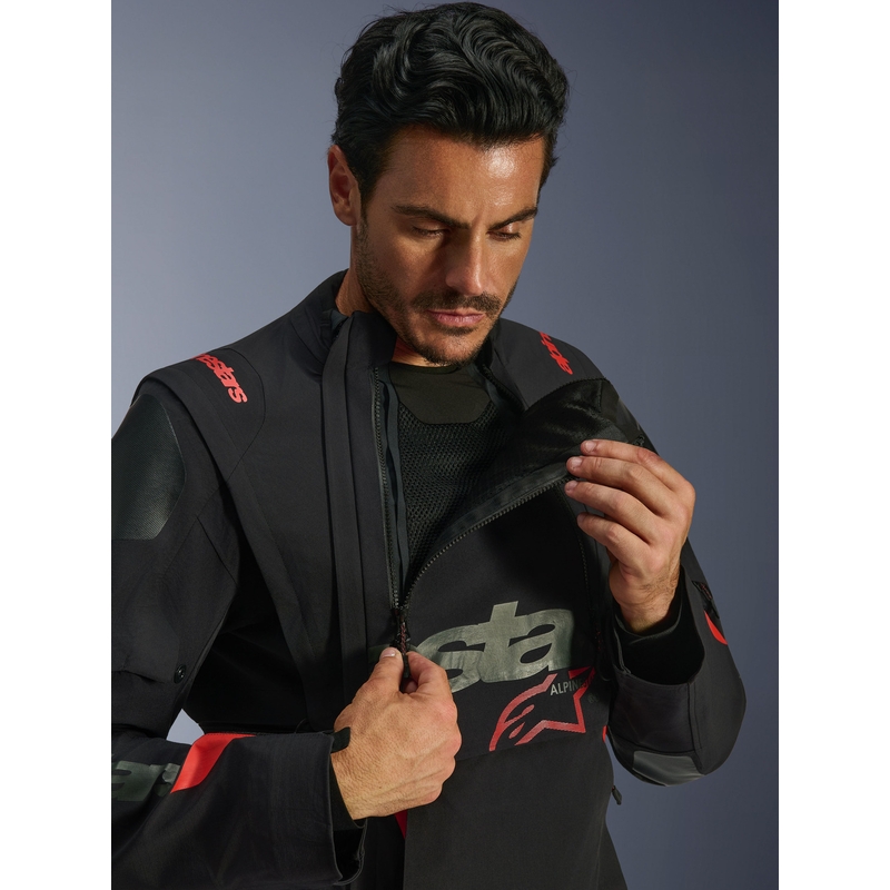 Alpinestars Halo PRO Drystar XF Motorradjacke schwarz-dunkelgrau-rot